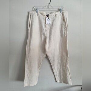 NWT ZARA | Linen Blend Pants Cream Sz XL